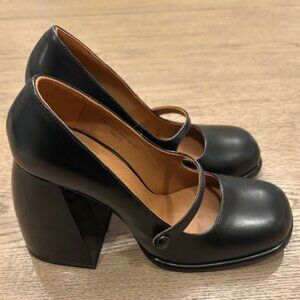 SHUSHU/TONG black Mary Janes with high block heel